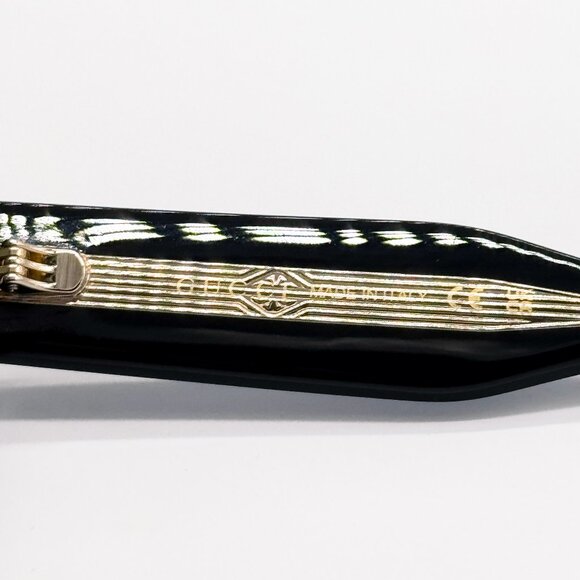 NEW GUCCI GG1531SK 001 SUNGLASSES UNISEX BLACK GOLD OVAL EYEWEAR GUCCI - Picture 11 of 12